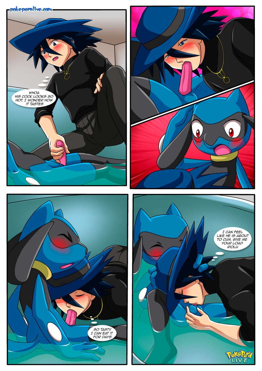 2boys anthro ass balls bbmbbf blowjob comic gay handjob human male male/male male_only masturbation nintendo oral oral_sex palcomix penis pokemon pokemon_(species) pokepornlive riolu riolu_and_me_(comic) sex yaoi