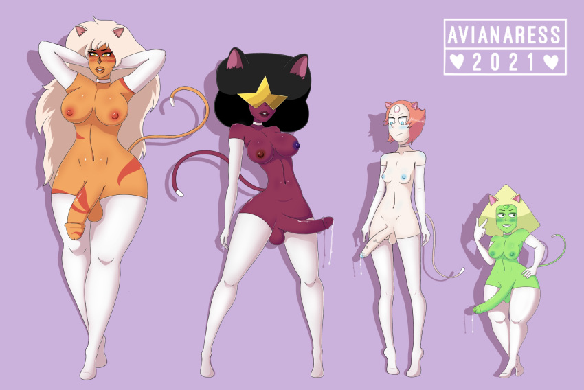 alien avianaress cartoon_network crystal_gem futa_only futanari garnet_(steven_universe) gem_(species) gem_fusion jasper_(steven_universe) pearl_(steven_universe) peridot_(steven_universe) steven_universe tagme