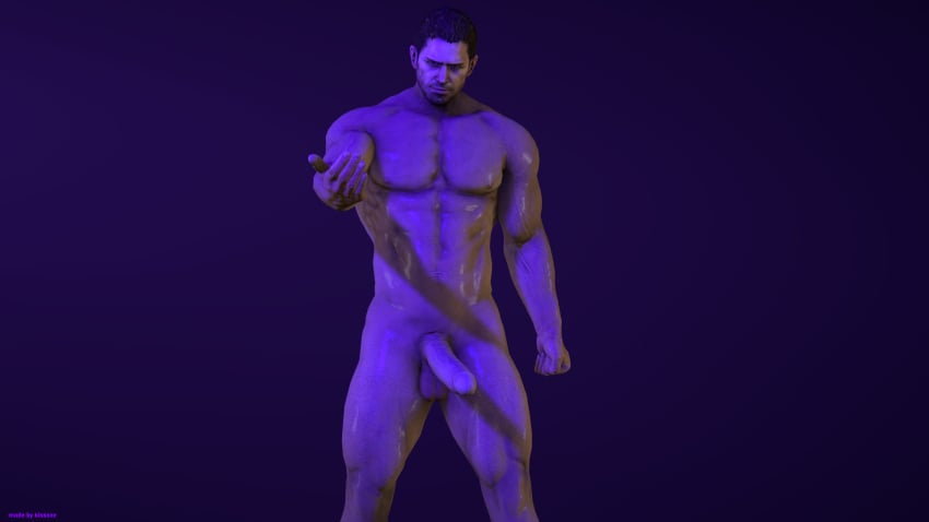 1boy 3d bara breaking_the_fourth_wall chris_redfield gay hunk kiss_axe looking_at_viewer male_only muscular muscular_male pov pov_eye_contact resident_evil resident_evil_6 solo_focus