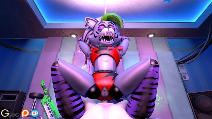 3d anal anal_sex animatronic dominant_female female_on_top five_nights_at_freddy's five_nights_at_freddy's:_security_breach glitched_securitron pole roxanne_wolf_(fnaf) roxanne_wolf_(x3milky) straight