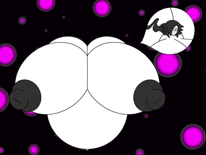 astronomical astronomical_hyper belly expansion expansion_sequence extreme_hyper ghost ghost_girl grey_hair guacamolemuffler hair_covering_eye hyper_ass hyper_belly hyper_breasts inflation nipples pale_skin sequence short_hair simple_eyes simple_face spooki_(guacamolemuffler) text thick