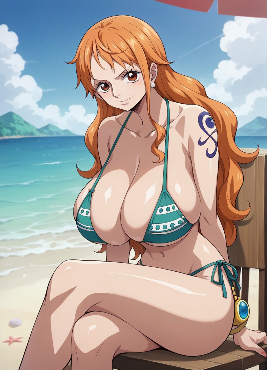 a4ye_ai ai_generated bikini female female_only nami_(one_piece) one_piece