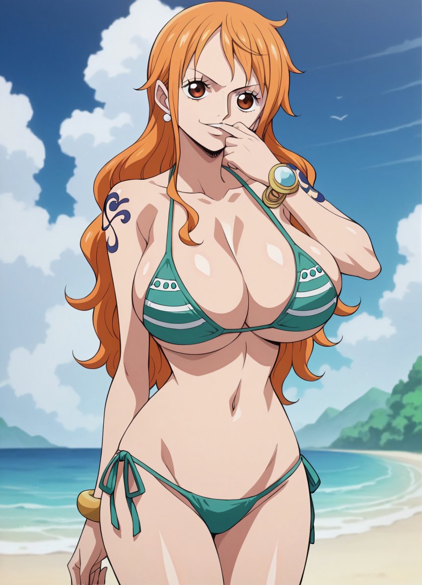 a4ye_ai ai_generated bikini female female_only nami_(one_piece) one_piece