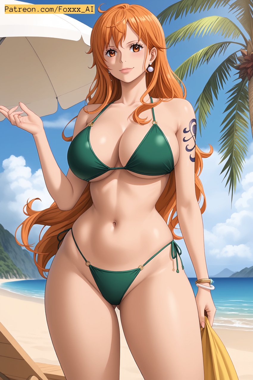 ai_generated bikini female female_only foxxx_ai nami_(one_piece) one_piece