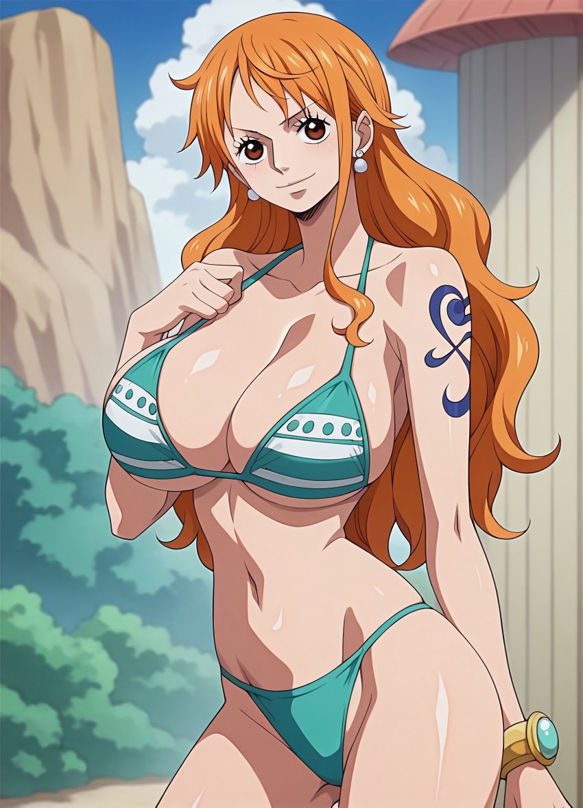 a4ye_ai ai_generated bikini female female_only nami_(one_piece) one_piece