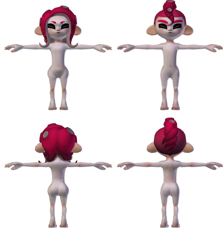 3d 3d_model agent_8_(splatoon) ass ass big_ass big_hips cephalopod_humanoid closed_eyes fully_nude nintendo no_nipples octoling_boy octoling_girl official_art pale_skin small_breasts splatoon splatoon_2:_octo_expansion tentacle_hair