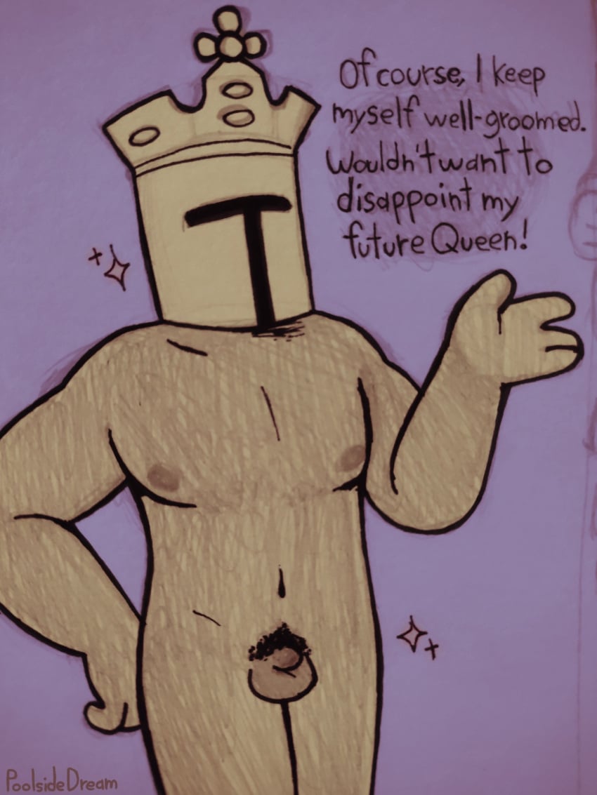 1boy balls good_personality king_knight male male_only masked_only micropenis no_visible_face nude penis poolside_dream shovel_knight tagme toony