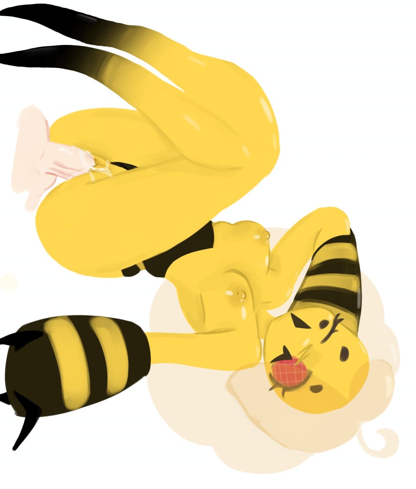 apiphobia bee crosstinent medium_boobs non_human riding riding_penis sex straight