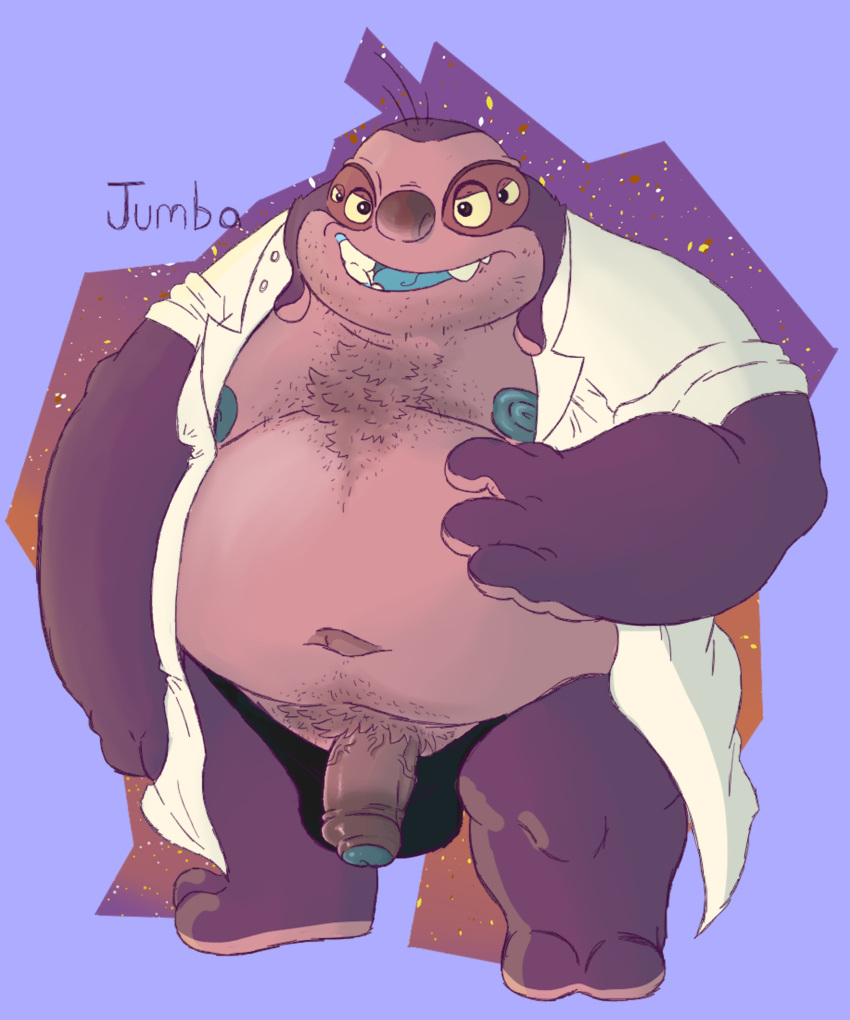 2021 absurd_res alien anthro belly body_hair bulge chest_hair clothed clothing disney flaccid foreskin genitals glans haxsmack hi_res jumba_jookiba kweltikwan lilo_and_stitch male male_only moobs navel nipples open_clothing open_shirt open_topwear overweight overweight_male partially_retracted_foreskin penis shirt small_penis solo solo_male topwear uncut underwear upscale