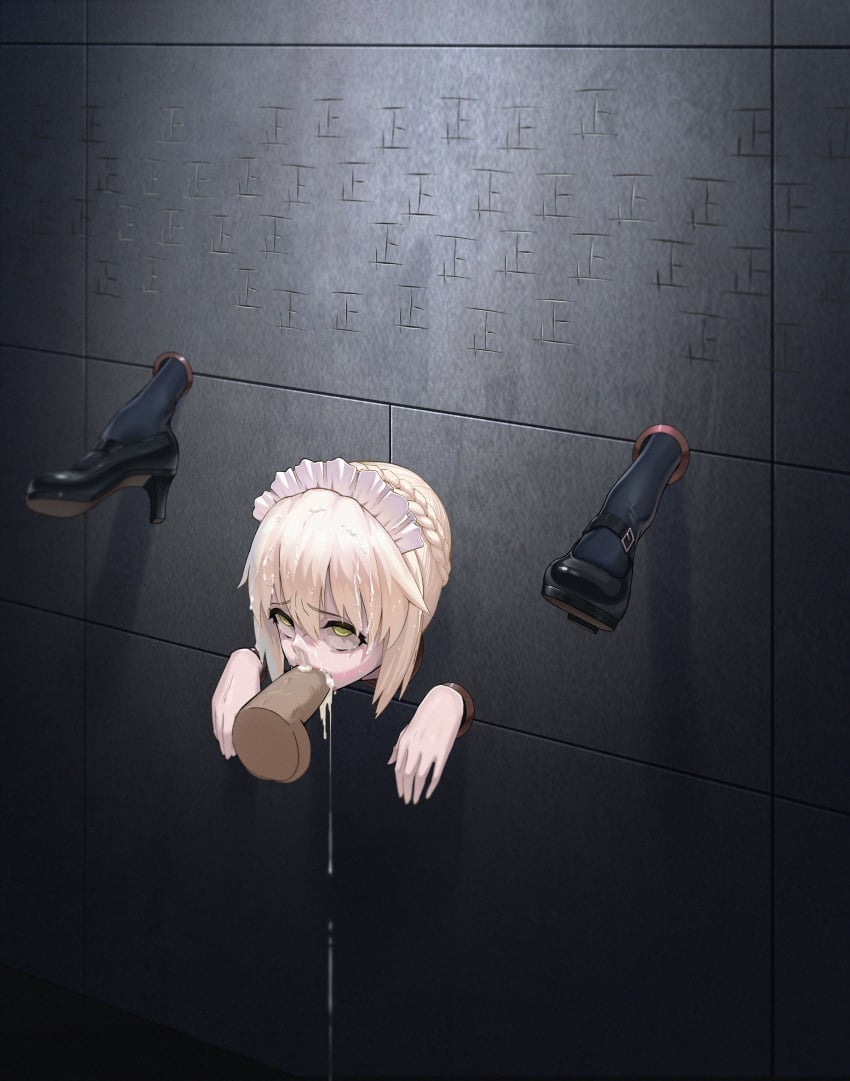 artoria_pendragon artoria_pendragon_(alter) artoria_pendragon_(swimsuit_rider_alter) black_socks bondage cum fate/grand_order fate_(series) fellatio heels obabynight penis socks thigh_socks thighhighs