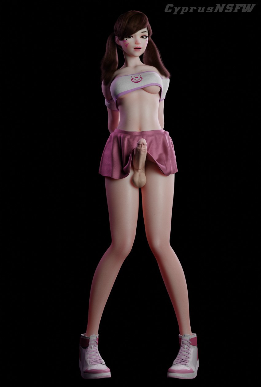 1futa 3d asian asian_futanari balls balls_under_clothes ballsack bent_knees big_penis bottomless_skirt breasts brown_hair bunches cheek_markings cheerleader clothed_futanari clothes clothes_lift covered_breasts covered_nipples crop_top curvy cute cyprusnsfw d.va dickgirl erect erection erection_under_clothes erection_under_clothing erection_under_skirt facepaint futa_only futa_sans_pussy futanari intersex lifting_skirt looking_at_viewer medium_breasts no_panties no_underwear open_mouth overwatch pale-skinned_futanari pale_skin penis penis_out penis_under_clothes penis_under_skirt pink_lipstick ponytails pose simple_background skirt skirt_lift solo testicles twintails uncensored underboob wip