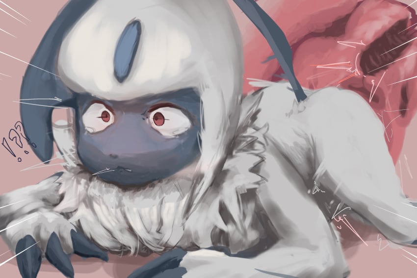 absol anthro anus ass duo female feral fur generation_3_pokemon hi_res horn male male/female megukura megusuri nintendo pokemon pokemon_(species) red_eyes solo