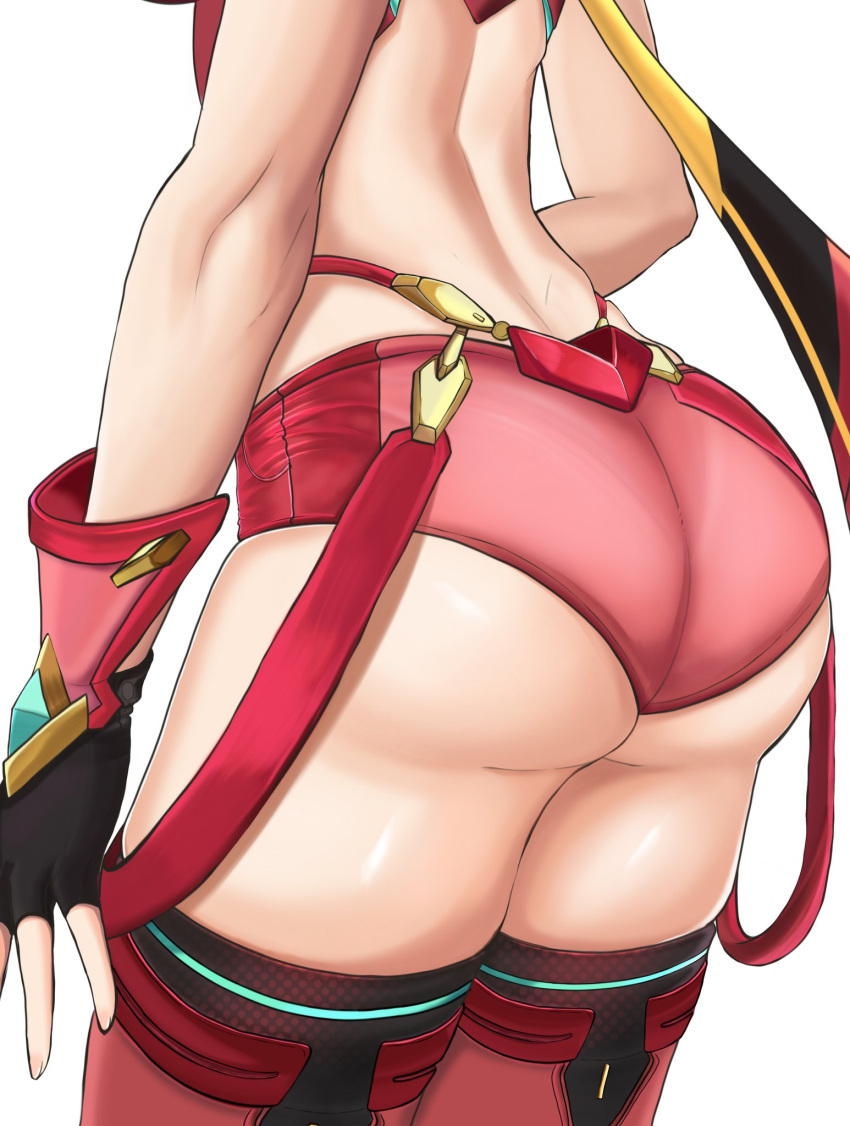 1girls ass_focus dat_ass desspie nintendo pyra white_background xenoblade_(series) xenoblade_chronicles_2