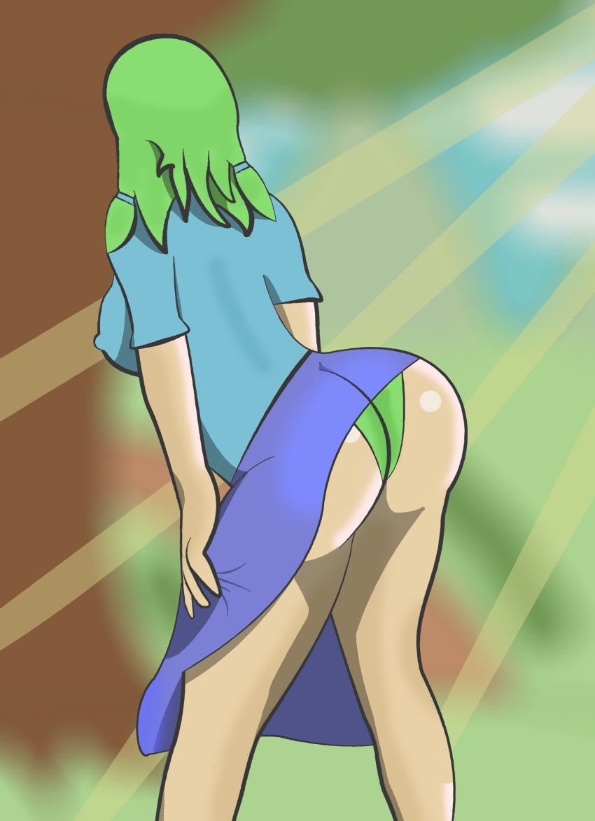 ass caroline_(stardew_valley) dress dress_up female female_only skirt_lift stardew_valley upskirt