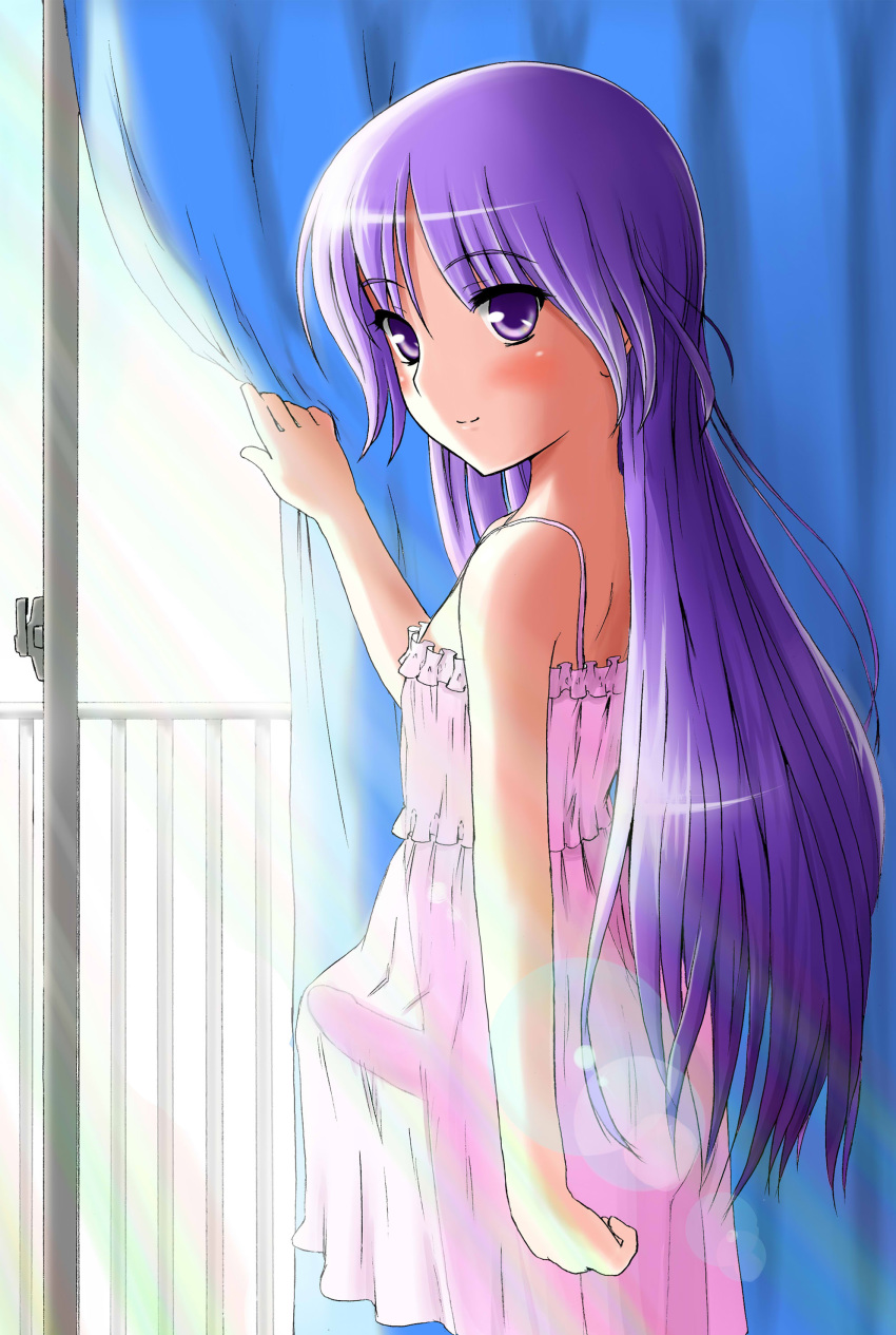 crossdressing femboy happiness jun_watarase male male_only penis purple_eyes purple_hair solo