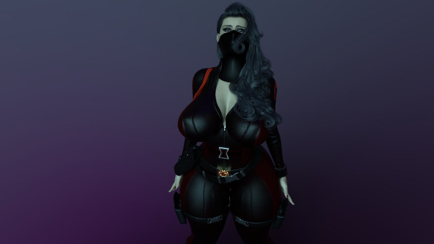 3d 4k absurd_res big_breasts curvy dark_hair eromd face_mask gradient_background hourglass_figure latina original_character seductive_look thick_thighs wip work_in_progress