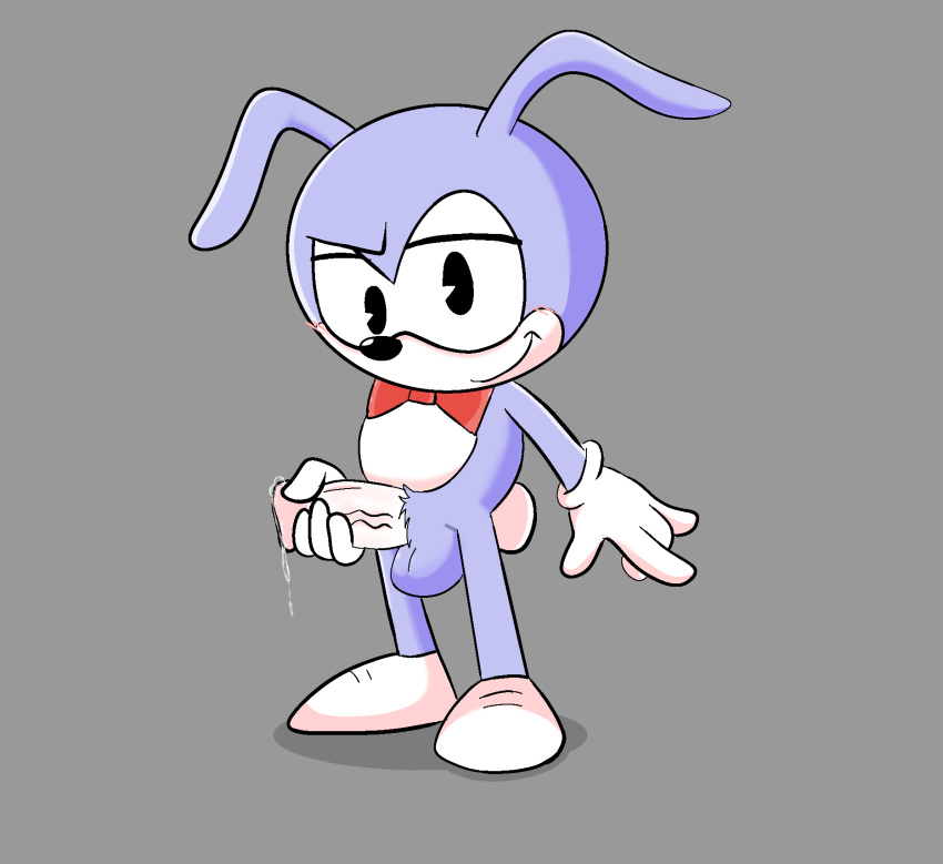 ankifun big_penis blush blush_lines cum cum_drip ejaculation erection feels_the_rabbit genital_fluids genitals gloves light_skin looking_at_viewer male male_only masturbation max_the_rabbit_(sonic) mobian_(species) penis purple_hair rabbit sega simple_background smile solo solo_focus sonic_(series) sonic_the_hedgehog sonic_the_hedgehog_(series) standing vein veiny_penis white_fur