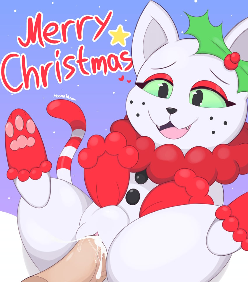 absurd_res bodily_fluids christmas cum cum_in_pussy cum_inside cum_overflow digital_media_(artwork) domestic_cat duo fangs felid feline felis female female_feral female_penetrated feral feral_female feral_penetrated freckles genital_fluids genitals green_eyes hi_res holidays human human_penetrating_feral interspecies junipurr male male/female male_on_feral male_penetrating male_penetrating_female mammal mistletoe moonabloom open_mouth pawpads paws penetration plant pussy red_body sex simple_background tail teeth text vaginal_penetration white_body zoophilia