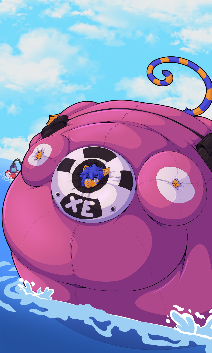 air_inflation air_tank anthro big_breasts breasts female full_body_inflation furry immobile inflation sinking_into_flesh spherical_inflation suit sunken_head sunken_limbs thick_thighs wide_hips wittnessu