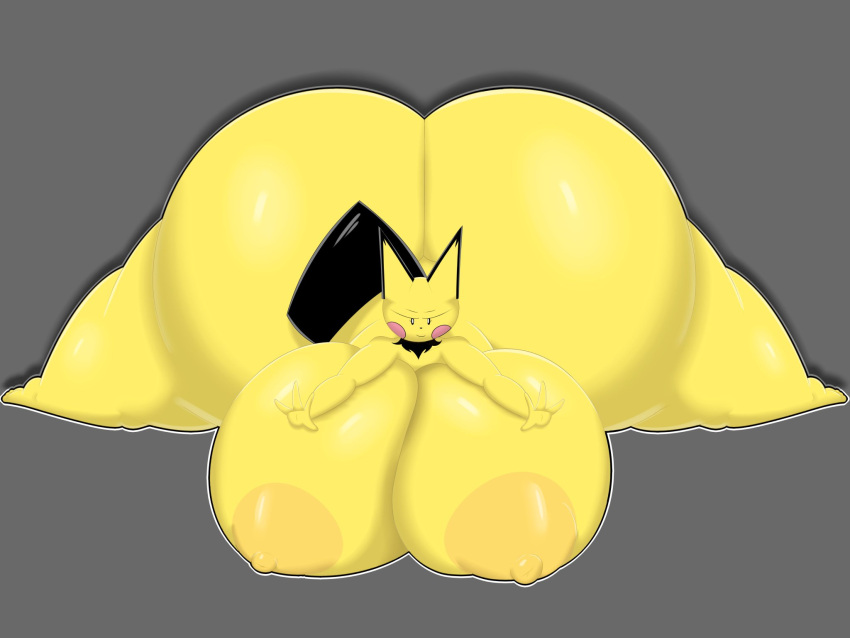 anthro ass big_ass big_breasts big_butt bloocherrypie breast breasts bubble_ass bubble_butt front_view huge_ass looking_at_viewer naked nude_female pichu pokémon_(species) pokemon