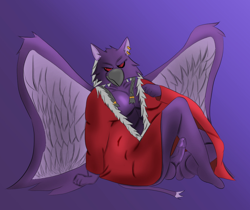 anthro blackliquidsorrow clothed clothing crossdressing darigan_eyrie eyrie jumpstart_games leaning lord_kass lying_on_ground male muscular neopet_(species) neopets solo video_games