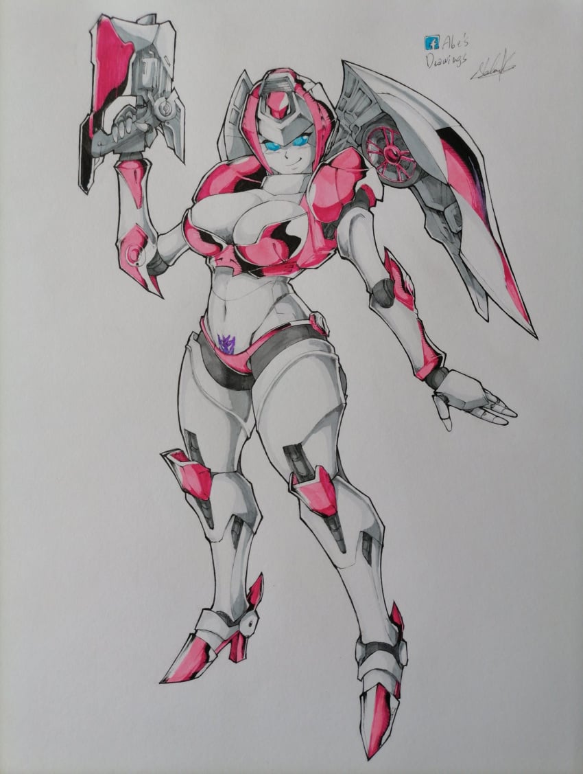 1girls abesdrawings alien alien_girl arcee art big_breasts blue_eyes breasts busty drawing ex-01_nicee female female_only high_heels machine pink_panties pubic_tattoo robot robot_girl robot_humanoid sketch solo solo_female traditional_art traditional_media traditional_media_(artwork) transformers