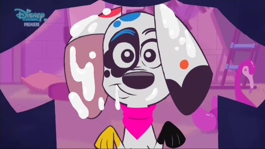 101_dalmatian_street 101_dalmatians 16:9 bandana bodily_fluids bodypaint canid canine canis cum da_vinci_(101_dalmatians) dalmatian disney domestic_dog edit female feral genital_fluids hi_res kerchief mammal solo unknown_artist widescreen