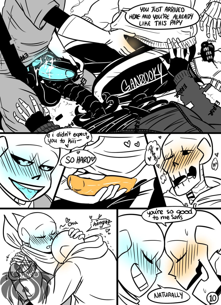 3boys alternate_universe artist_name blue_blush blue_penis blush comic comic_page comic_panel ectopenis ectotongue error_sans_(fan_character) errortale fan_character ganzooky genitals glowing_cum hi_res incest orange_blush orange_penis papyrus papyrus_(underswap) papyrus_au penis sans sans_(underswap) sans_au sanscest sex skeleton tagme tongue underswap undertale undertale_au undertale_fanfiction yaoi