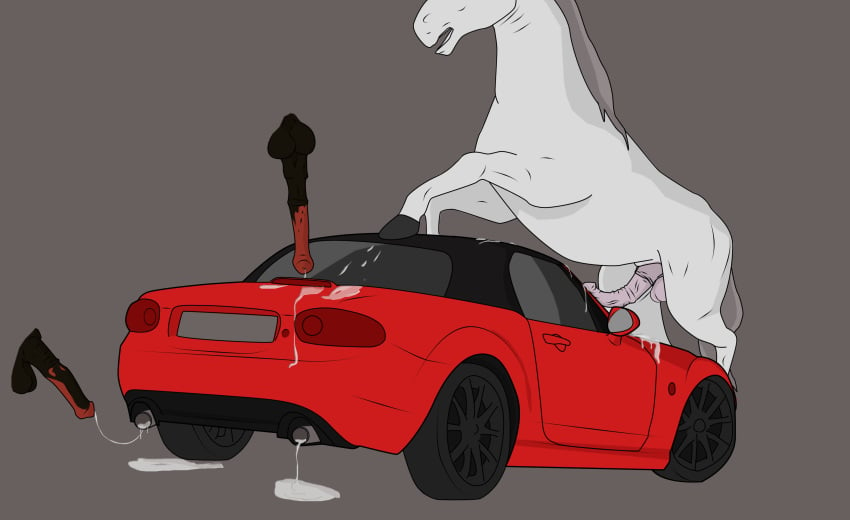 anthro car cum horse horsecock mazda mazda_miata mazda_mx-5 miata