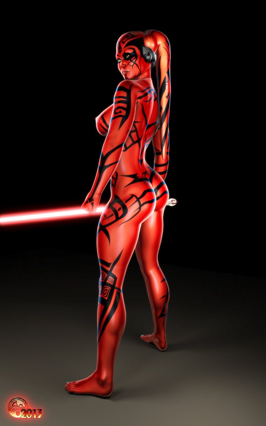 1girls 3d breasts darth_hell darth_talon feet female female_focus female_solo lightsaber nude nude_female red_lightsaber red_skin sith sith_lady star_wars star_wars:_legacy twi'lek yellow_eyes