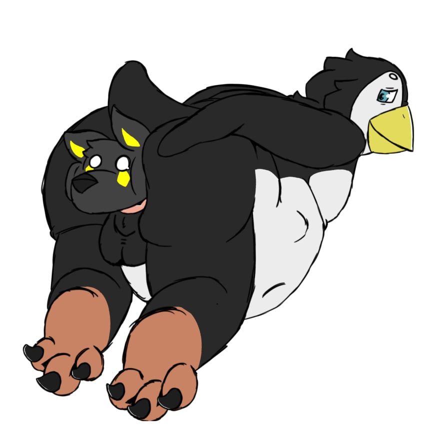 anal anal_vore animal_genitalia anthro avian balls bird canid canine canis dove_the_penguin duo genitals hi_res looking_back_at_partner male male/male mammal membrane_(anatomy) pandao3o paws penguin softdiamond vore webbed_feet wolf