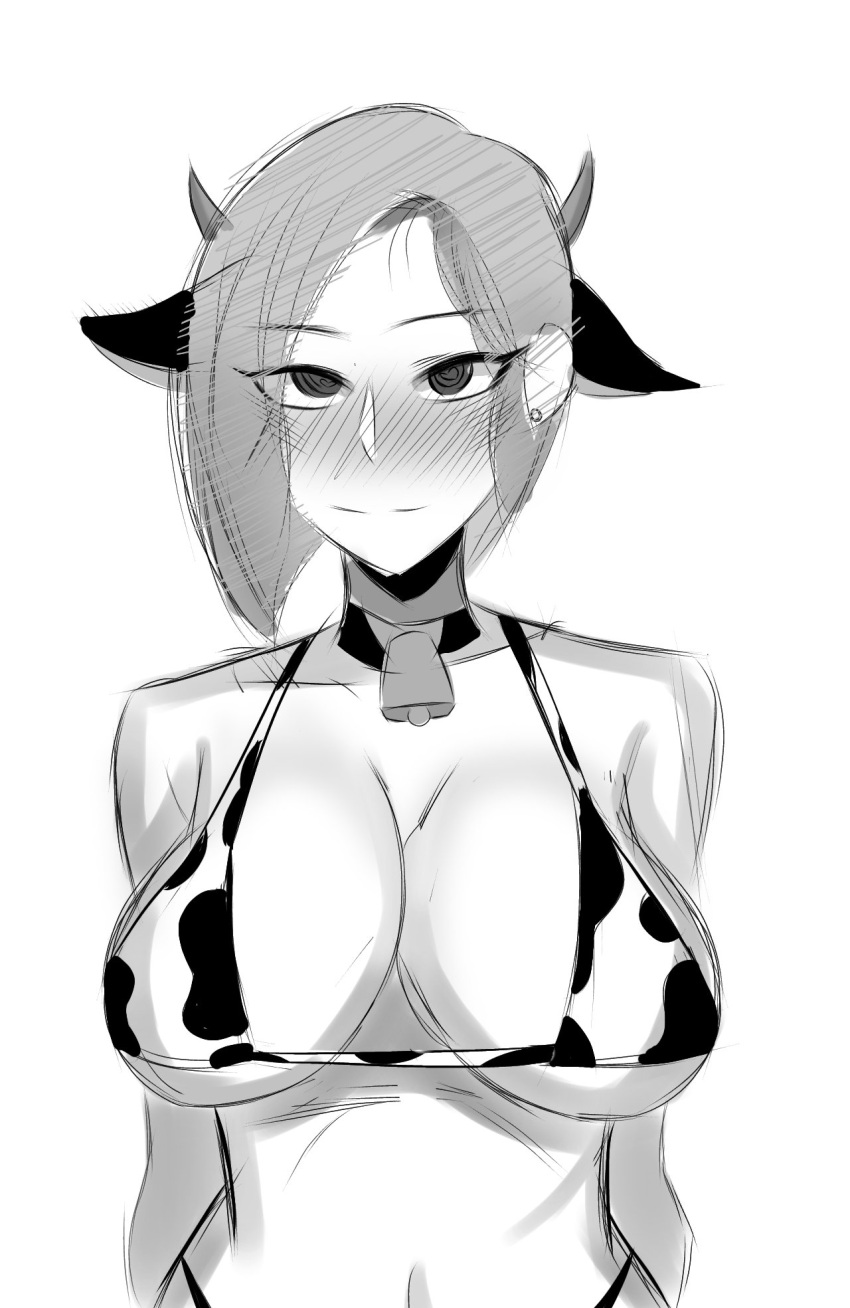 big_breasts cow_girl cow_print female female_focus female_only looking_at_viewer pyrocynical rule_63 seductive seductive_look seductive_smile sketch tagme youtube youtuber