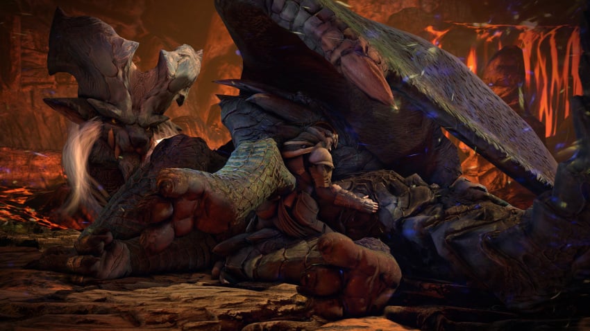 16:9 2021 3d 4k absurd_res animal_genitalia armor capcom claws cloaca digital_media_(artwork) dragon duo elder_dragon fangs female female_penetrated feral feral_penetrated fingering fisting genitals hair hi_res horn human human_on_feral interspecies ivorylagiacrus larger_feral lava long_hair lunastra male male_on_feral mammal monster_hunter paws penetration resting scales scalie sex sitting size_difference smaller_human smaller_male source_filmmaker story story_in_description teeth video_games widescreen wings zoophilia
