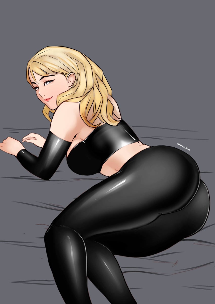 1girls aphrodite arm_band ass big_ass big_breasts blonde_female blonde_hair breasts bubble_ass bubble_butt commission female jnsdh latex latex_clothing laying_down leggings light-skinned_female light_skin lipstick looking_at_viewer looking_back oc original_character pale-skinned_female pale_skin sith skin_tight solo_female star_wars star_wars:_the_old_republic submissive thick_thighs white_eyes white_skin