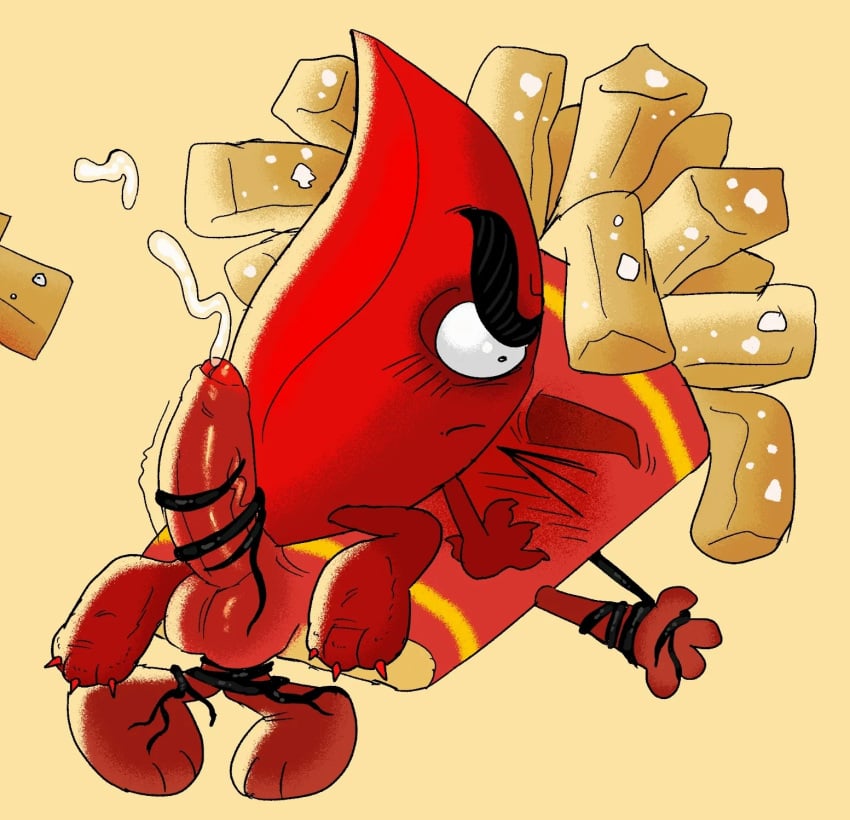 anthro ballsack battle_for_dream_island battle_for_dream_island_again bfb bfdi bfdia bondage cum cumshot evil_leafy_(bfdi) fries_(bfdi) object_shows penis