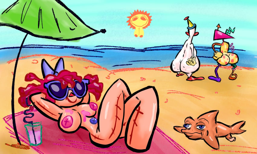 2026 beach big_ass big_breasts breasts button_belly_button button_nipples completely_nude_female doodle fish glitch_productions gooseworx kaufmo kaufmo_(tadc) kaufmo_(the_amazing_digital_circus) laying_on_towel laying_on_towel_at_beach ragatha ragatha_(tadc) ragatha_(the_amazing_digital_circus) saggy_breasts smokedoodlez stupid_sauce sun_(the_amazing_digital_circus) sunglasses tagme the_amazing_digital_circus zooble zooble_(tadc) zooble_(the_amazing_digital_circus)
