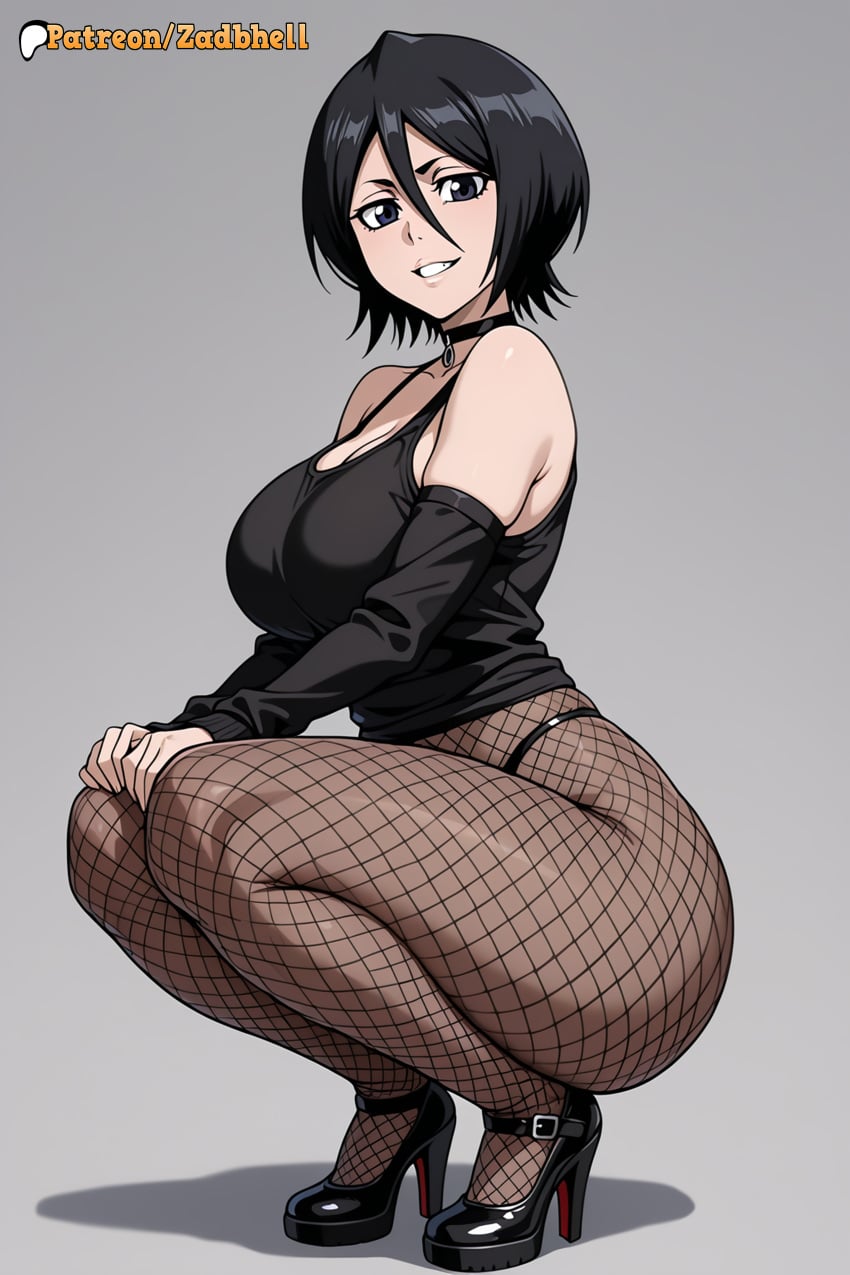 1girls ai_generated anal anal_beads anal_insertion anus anus_focus anus_peek ass ass_focus black_hair bleach bleach:_the_thousand-year_blood_war blush breasts cosplay curvy curvy_figure huge_ass huge_breasts kuchiki_rukia light-skinned_female mature_female pussy pussy_juice rukia_kuchiki short_hair smile thong topless topwear underwear zadbhell