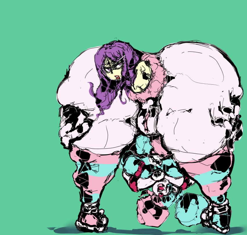 anal_vore anus arm_warmers ass bbw bent_over big_ass big_breasts big_butt blue_hair breasts cleavage clown clown_girl clown_makeup clown_nose jiggle_the_clown large_ass large_breasts maxxi_drenevere multicolored_hair no_panties overweight overweight_female pink_hair puffy_anus sdsds96 smile spread_butt stockings thick_thighs twintails vore vorehaven white_skin wide_hips