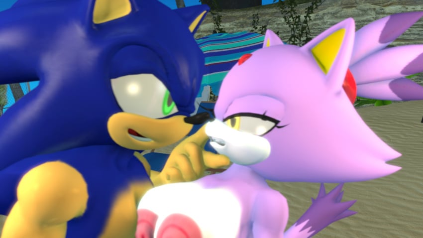 3d anthro beach blaze_the_cat blue_body blue_hair domestic_cat forehead_jewel furry futanari gem handjob hedgehog male masturbation purple_hair sega smile sonic_(series) sonic_the_hedgehog sonicthebitch