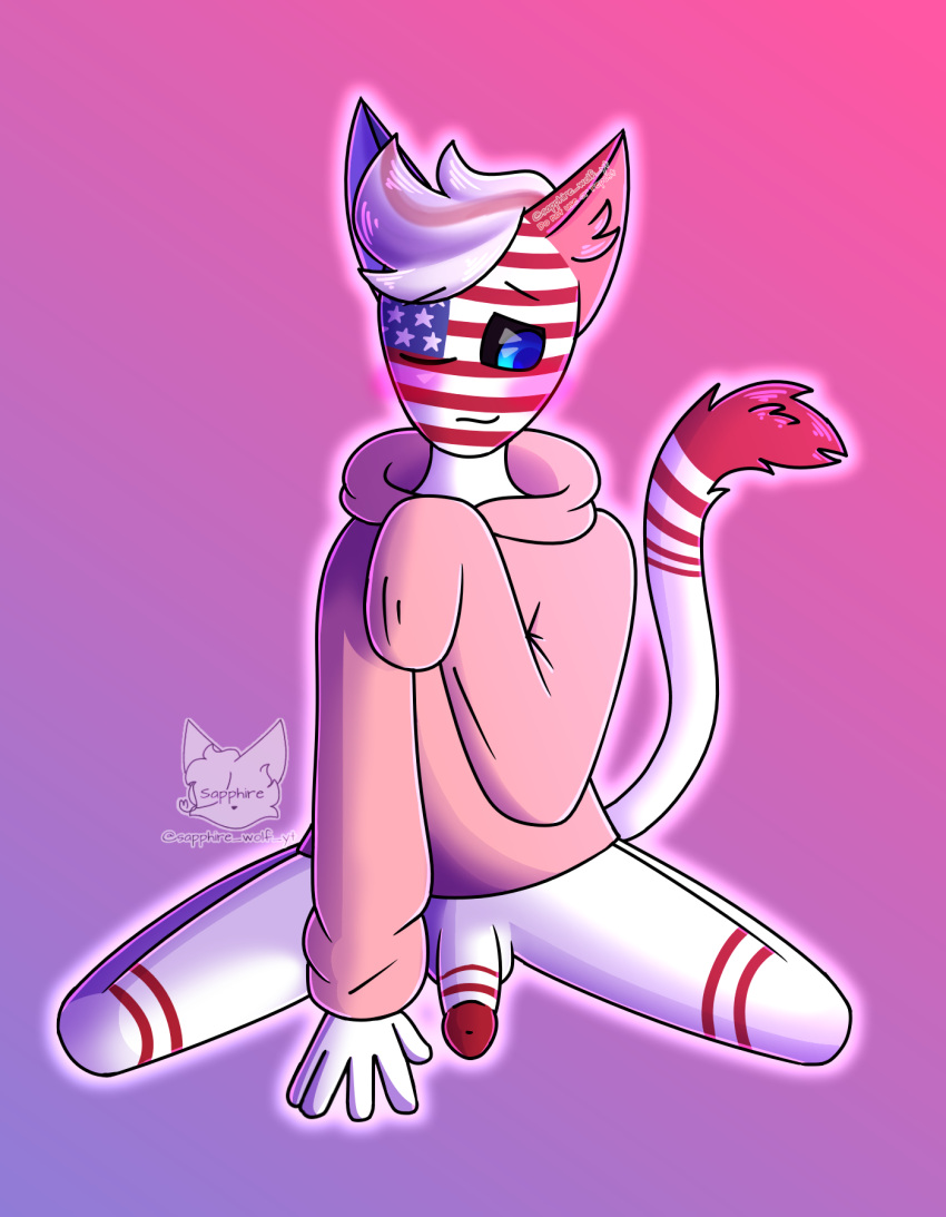 cat_ears cat_tail countryhumans femboy femboy_cat sapphire_wolf solo united_states_of_america_(countryhumans)