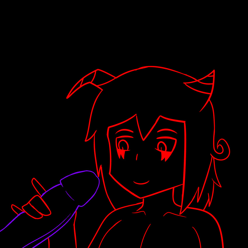 animated black_background handjob horn mia_sadiqah(artist) original_character smile