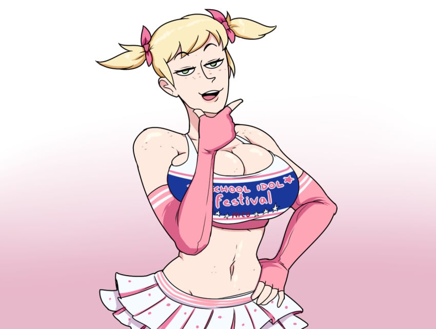 cheerleader cheerleader_uniform dj_(hellonearthiii) hellonearthiii huge_breasts meme nyannyancosplay