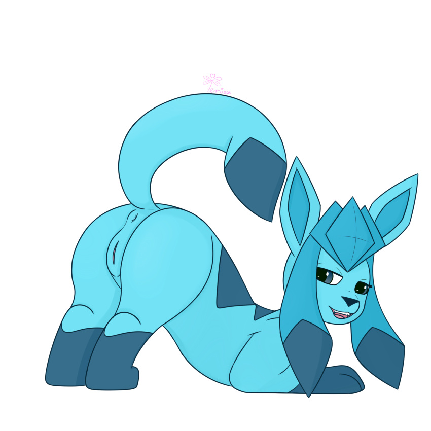 1:1 alpha_channel anus ass canid canine eeveelution female feral genitals glaceon hi_res humanoid_genitalia humanoid_pussy looking_back mammal nintendo open_mouth pokémon_(species) pokemon pokemon_(species) presenting presenting_hindquarters presenting_pussy pussy raised_tail simple_background temiest transparent_background video_games