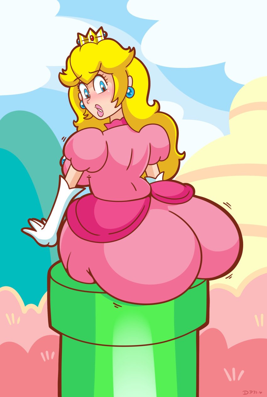 ass big_ass big_butt blonde_hair bottom_heavy bubble_ass bubble_butt clothed clothed_female colored curvy daisy-pink71 dress enormous_ass fat_ass fat_butt female female_focus female_only fully_clothed gigantic_ass huge_ass huge_butt human large_ass large_butt leaning_forward long_hair looking_back mario_(series) nintendo princess princess_peach royalty signature stuck_in_pipe super_princess_peach thick thick_ass thick_thighs thin thin_waist video_games voluptuous warp_pipe watermark wide_hips