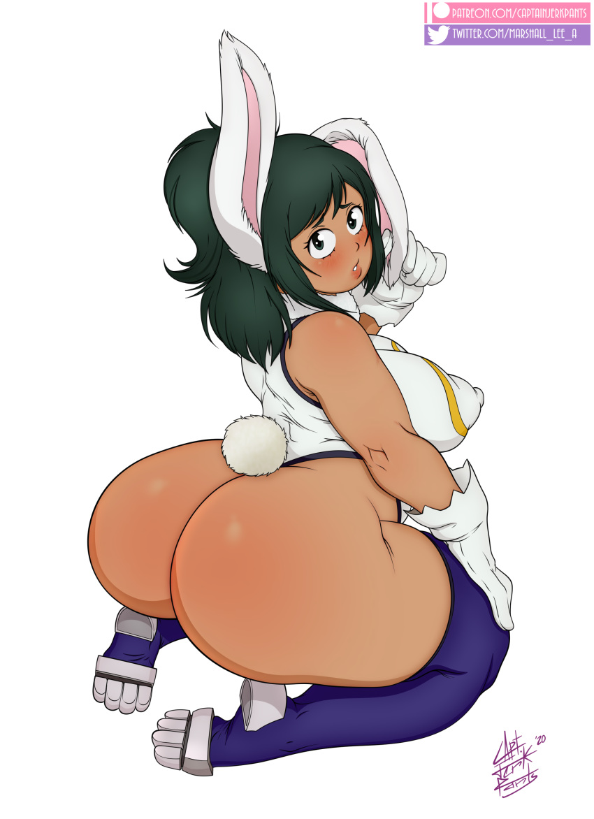 1girls animal_ears big_breasts breasts bunny_ears captainjerkpants cosplay embarrassed green_hair huge_ass inko_midoriya marshallleea mature_female milf miruko_(cosplay) mother my_hero_academia tanned tight_clothing venus_body voluptuous