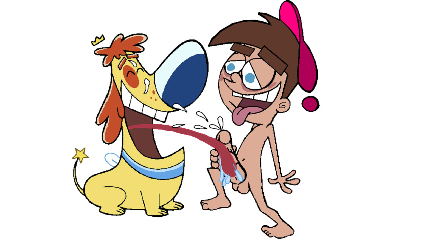 absurd_res anthro bestiality bj1996 crown dog duo eyes feral gay genitals hi_res human human_on_feral interspecies licking licking_penis long_tongue male male/male mammal nickelodeon oral penile penis penis_lick sex sparky_(fairly_oddparents) the_fairly_oddparents timmy_turner tongue tongue_out what zoophilia