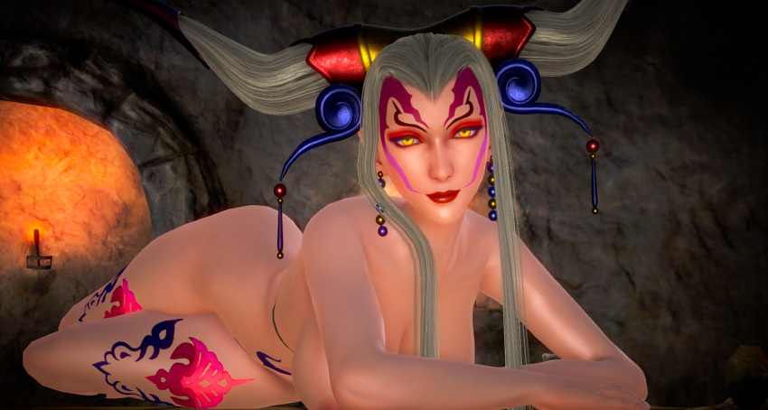 3d big_breasts breasts final_fantasy final_fantasy_viii naked nude nude_female square_enix tattoos thighs ultimecia vagina video_games xarisf xarisf_(artist)