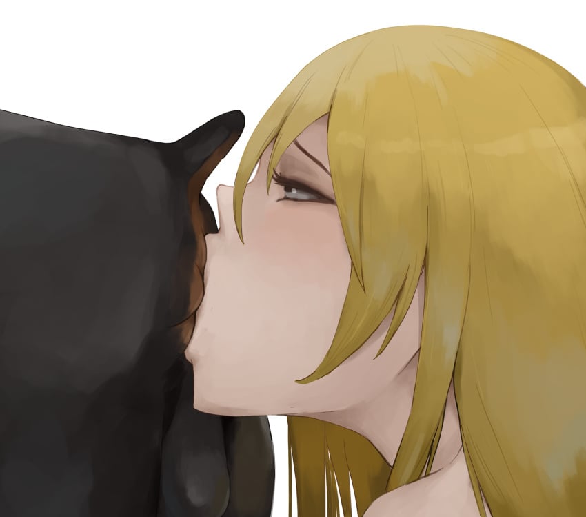 azur_lane beast_rimming bestiality bismarck_(azur_lane) blonde_hair blush canine cheezebawls female oral rimming sucking sucking_anus zoophilia