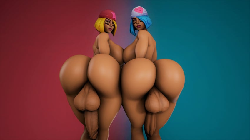 2futas 3d backsack big_penis cock-tail fortnite futa_only futanari nude_futanari skully_(fortnite) tagme thick_ass thick_thighs thicksunstrider_(artist)