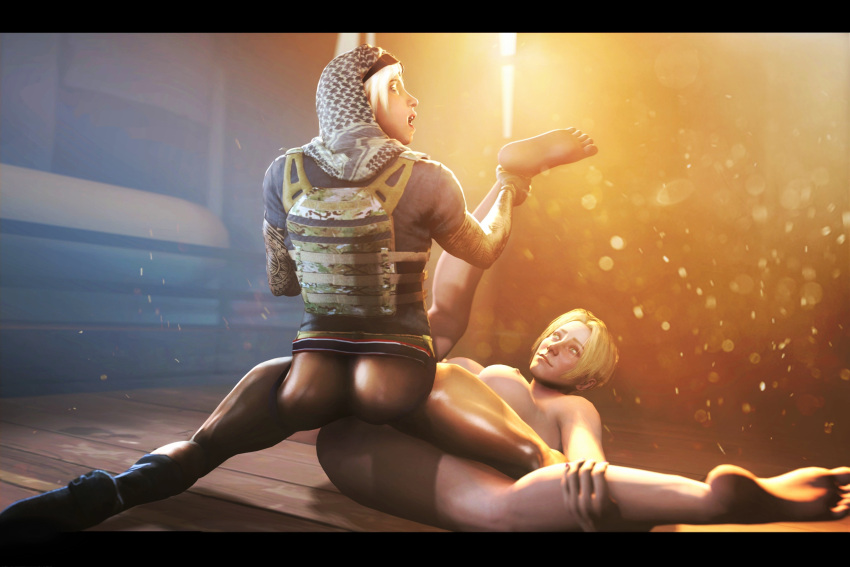 2girls 3d akatomasu ass barefoot blonde_hair blue_eyes bob_cut bottomless breasts candid closed_eyes clothed clothed_female clothed_female_nude_female cumming feet feet_up female female/female female_focus female_on_top female_only green_eyes grinding holding_legs iq_(rainbow_six) jockstrap legs_apart legs_held_open legs_spread legs_up light-skinned_female light_skin looking_at_partner looking_up military military_uniform muscular_female nude nude_female nude_female_clothed_female orgasm pussy_rubbing rainbow_six rainbow_six_siege shiny_ass shiny_skin shoes short_hair skin_contrast soldiers soles source_filmmaker toes tom_clancy tomboy tribadism valkyrie_(rainbow_six) yuri